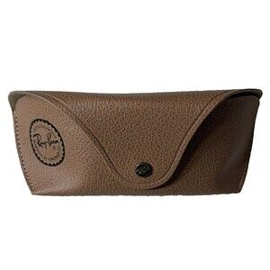 Ray-Ban Luxottica Brown Faux Leather Sunglasses Eyeglasses Snap Case Only